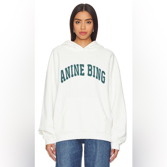 NWT - Anine Bing - Harvey Sweatshirt - Ivory With Dark
Sage - Picture 10 of 11